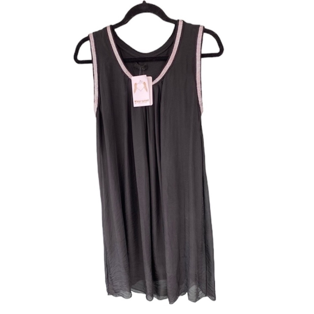 Italian Silk Black Flowy Lightweight Dress - S/M